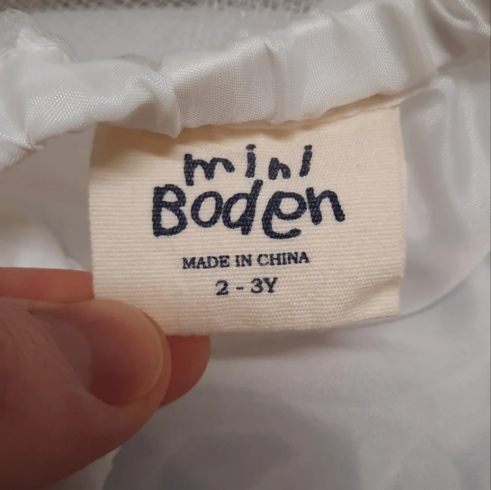 Mini Boden White Tutu Skirt Girls Toddler 2-3 Years